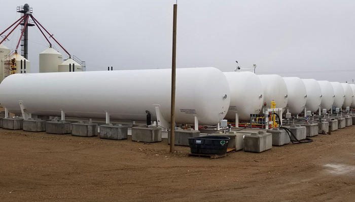 liquefied petroleum gas storage tanks