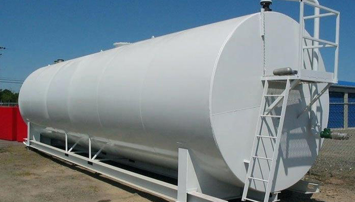 Horizontal cylindrical oil tanks