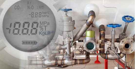 Digital level gauge for micro cryogenic gas tank