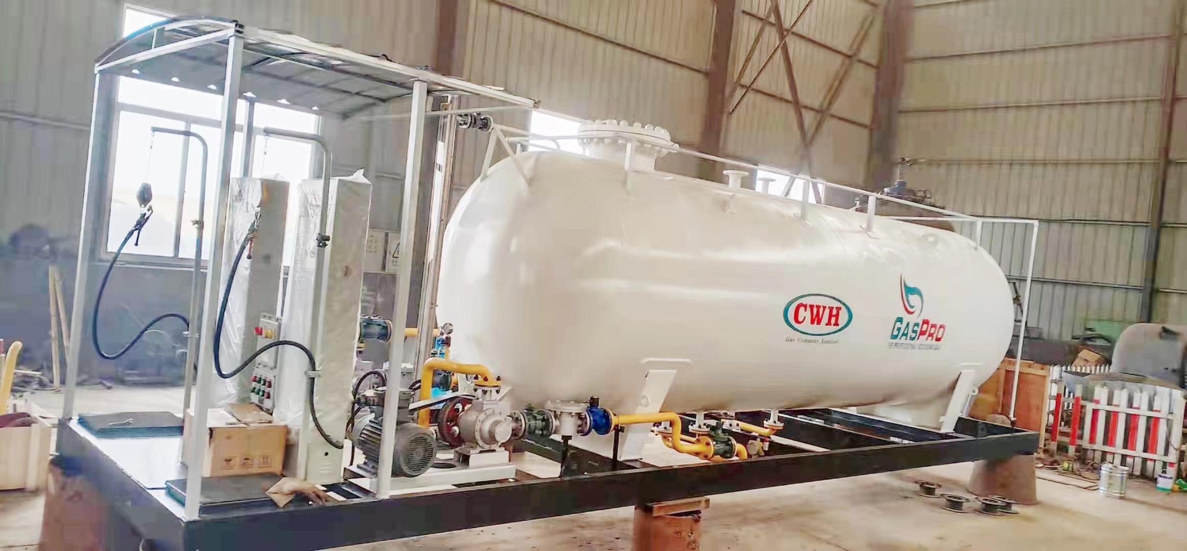 Conventional LPG gasification stations require cryogenic storage tanks