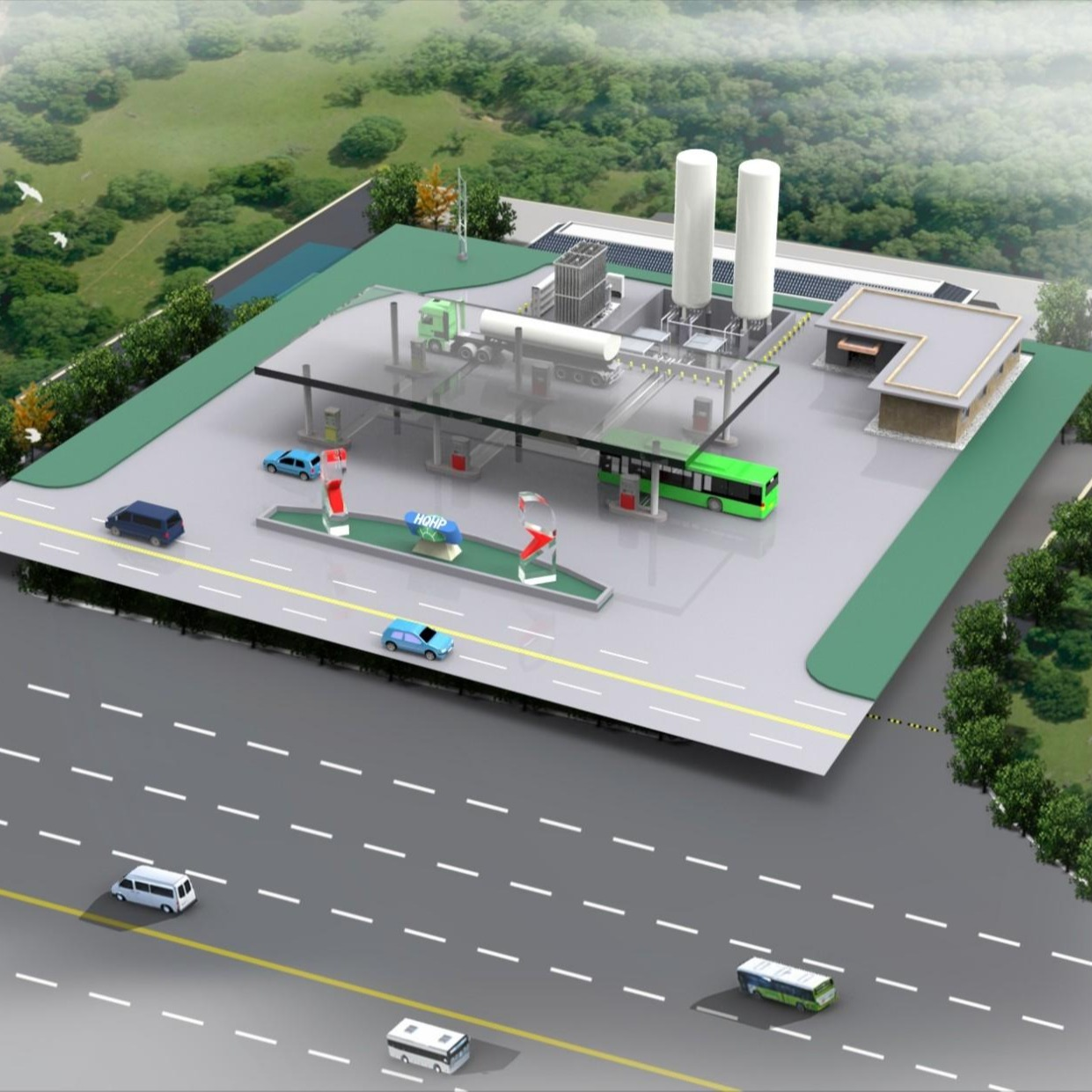 L-CNG gas filling stations for bus, cars, trucks, clean energy
