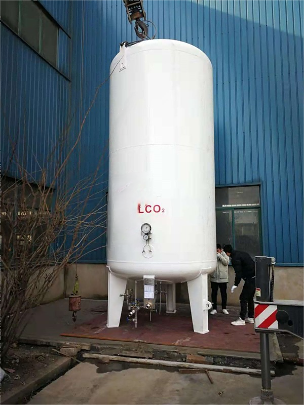 Temperature of cryogenic liquid carbon dioxide storage tank